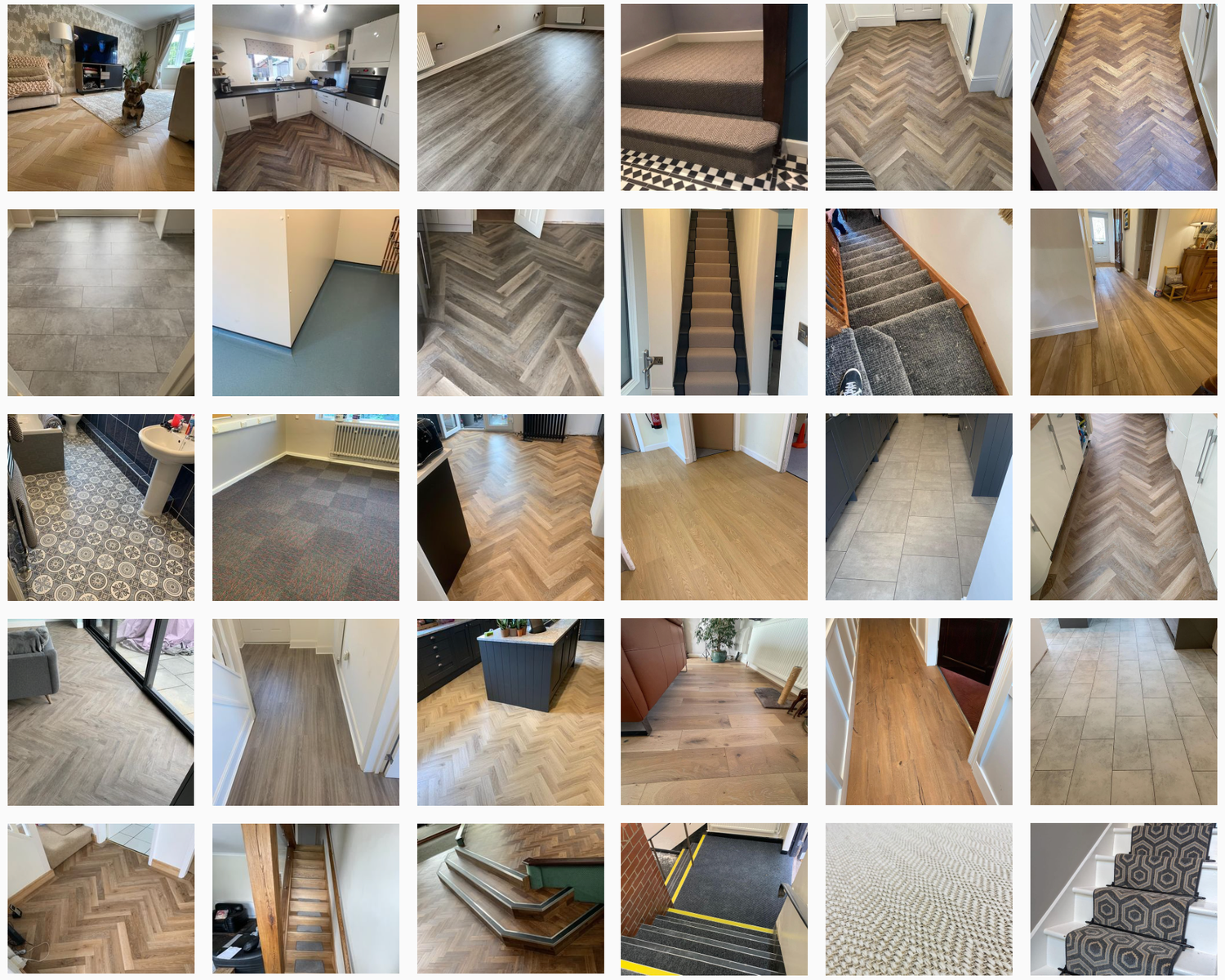 Oates Flooring & Blinds social media work flooring portfolio from Facebook and Instagram